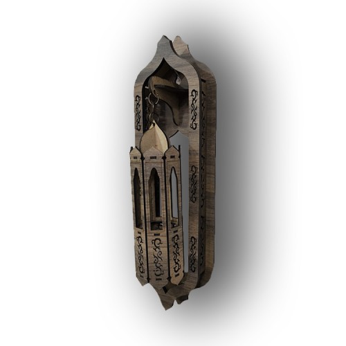 Ahşap Işıklı Dekoratif Kandil